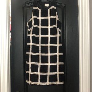 Milly Black and White Racerback Cocktail Dress